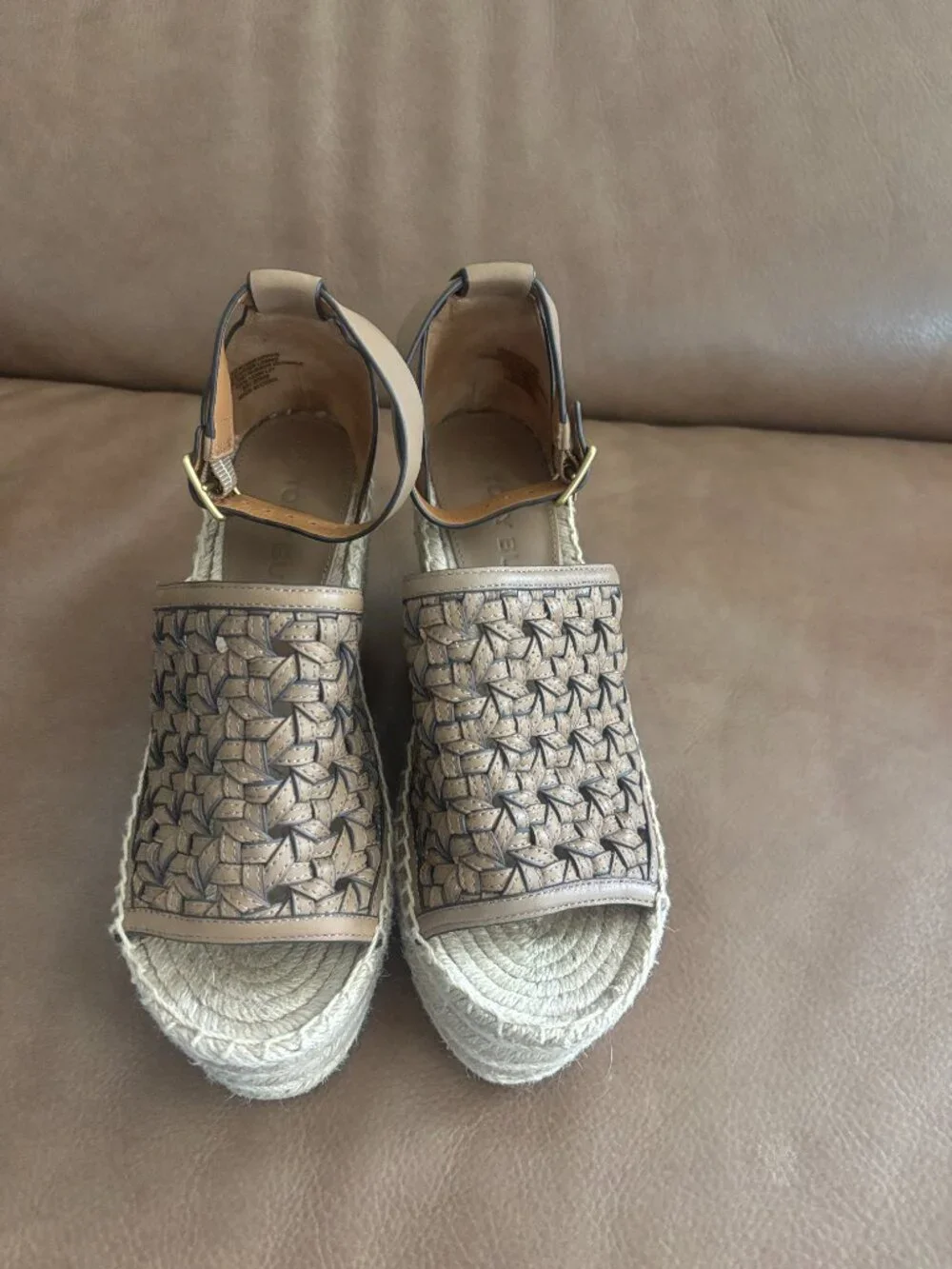 Tory Burch Women's Basket-Weave Espadrille Wedge Size 6.5
